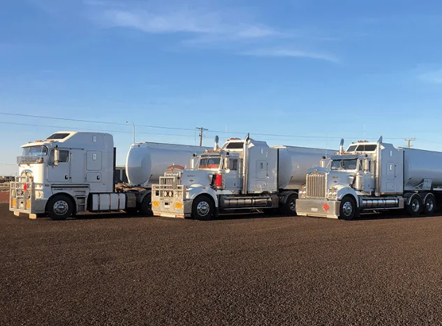 Fleet of freight transport trucks