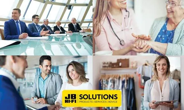 a collage of corporate stock photos