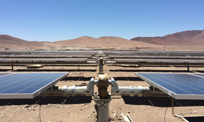 array of solar panels